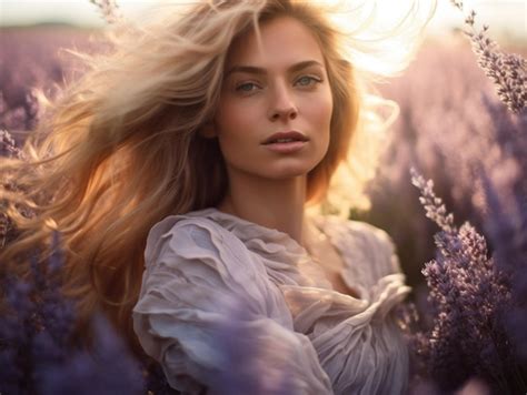 Premium Photo Woman In Lavender Field