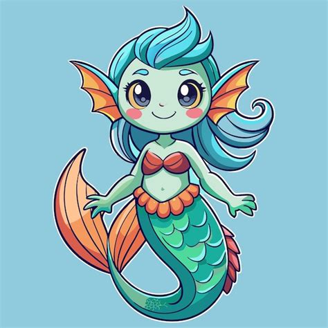 Cute And Colorful Merfolk Vector Cartoon Premium Ai Generated Vector