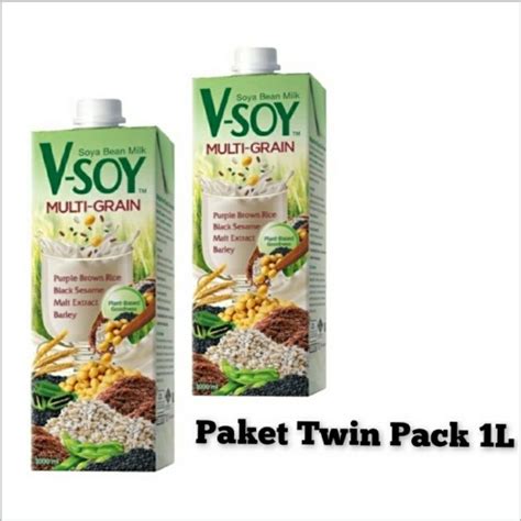 Jual V Soy Multi Grain Soya Bean Milk Uht Susu Kedelai Liter Twin