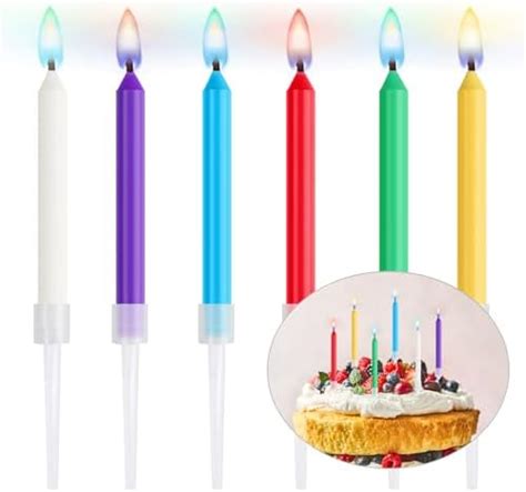 Phinus 18pcs Colorful Flame Birthday Candles 2 2in