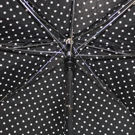 BLACK POLKA DOT CLASSIC AUTO OPEN FOLDING UMBRELLA - Umbrellashop.com