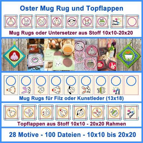 Zum Produkt Topflappen Tassenteppiche Sticken