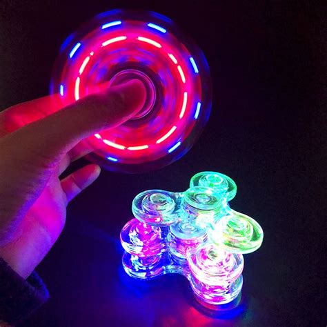 LED Light Fidget Spinner Hand Top Spinners Glowing Figet Spiner Stress