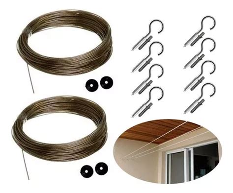 Kit De Cables De Acero Revestido De 40 M Para Portaequipajes Con