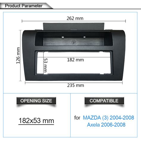 One Din Dvd Stereo Panel For Mazda Axela Fascia Radio Refitting Dash