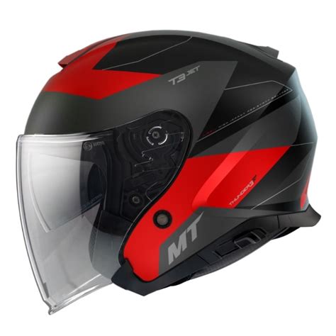 Casca Moto Open Face Cu Ochelari Integrati Mt Helmets Thunder Iii Rosu