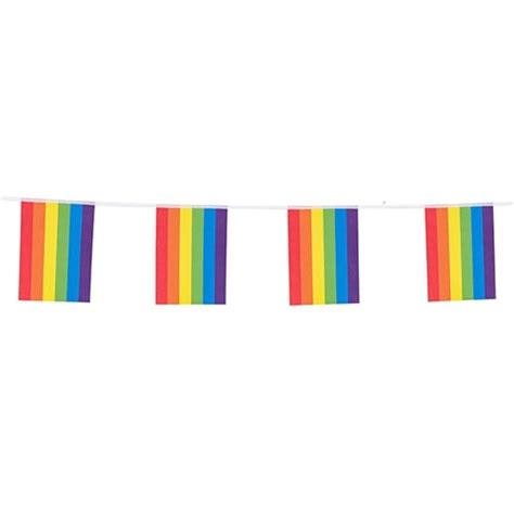 LGBTQ Gay Pride Rainbow Paper Flag Bunting 3m Partyrama