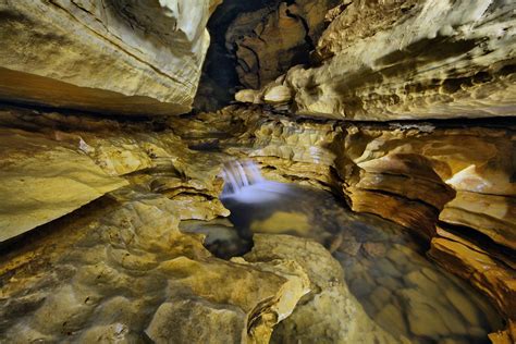 Waterfalls In Pine Hill Cave Rockcastle County Kentucky Nature