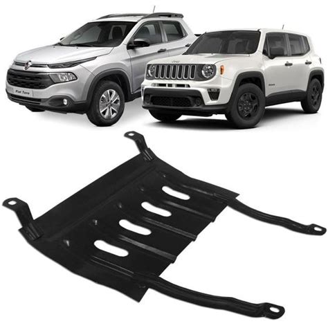 Protetor de Carter Jeep Renegade Fiat Toro 2015 a 2022 Peito de Aço