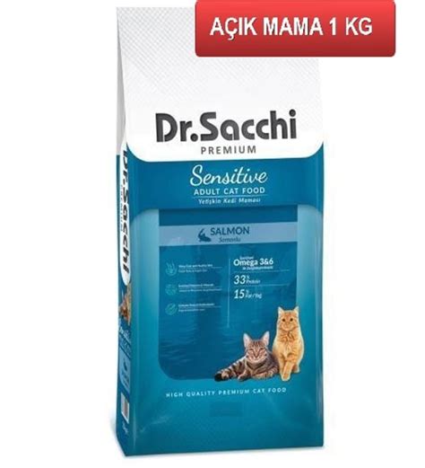 Dr Sacchi Premium Sensitive Salmon Yetişkin Kedi Maması 1 kg AÇIK