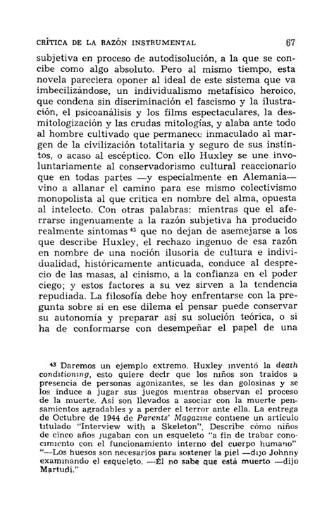 Critica De La Razón Instrumental Max Horkheimer