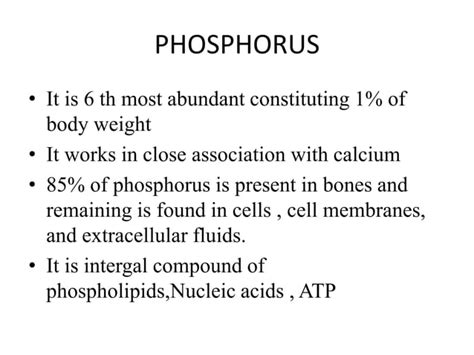 PHOSPHORUS and its uses in human body with its properties | PPT