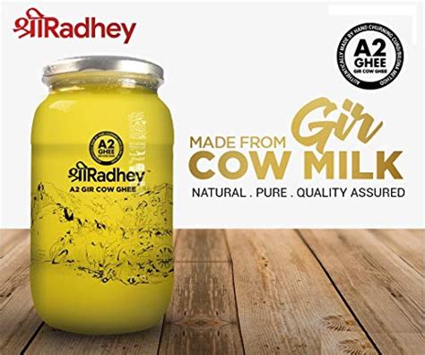 SHREERADHEY A2 Bilona Gir Cow Ghee 1 Litre X 2 TIN ThyNaturalProducts