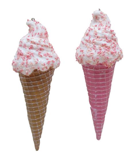 2 Asst Ice Cream Cone Orn Pkp Props And Decor