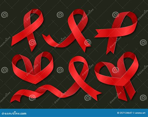 Big Set Of Red Ribbons Stock Vector Illustration Of December 257124647