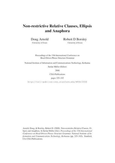 Pdf Non Restrictive Relative Clauses Ellipsis And Anaphora Dokumen