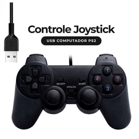 Controle Joystick Usb Para Pc Computador Notebook Dualshock Anal Gico