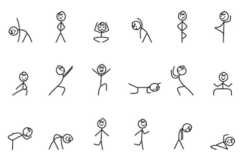 Collection De Stickman Dessinés à La Main Vecteur Gratuite