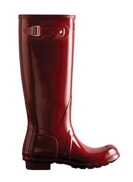 Bota Hunter Original Tall Gloss Rojo Para Mujer