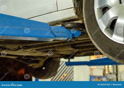 Car Service - Hydraulic Ramp Lift Car Stock Photo - Image of engine ...