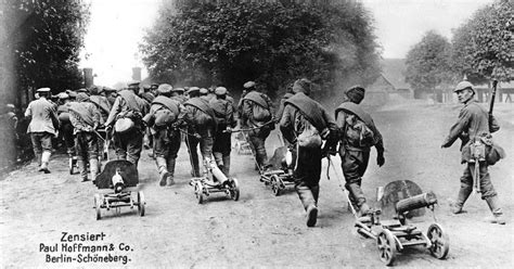 The Chubachus Library Of Photographic History Russian Pows Hauling Their Machine Guns Along A