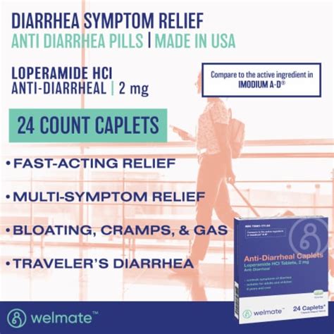 Welmate Anti Diarrheal Caplets Mg Count Diarrhea Relief Anti