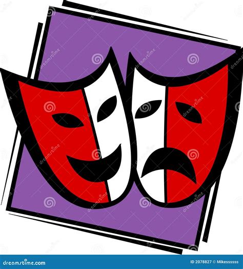 Theater Drama Masks Vector Illustration Stock Vector - Illustration of ...