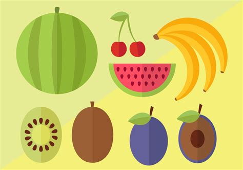 Flat Fruit Vector Pack 125482 Vector Art At Vecteezy