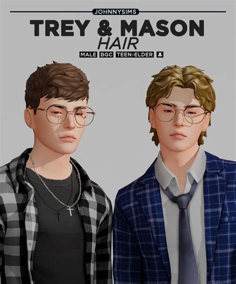 Johnnysims Sims Hair Sims 4 Hair Male Sims