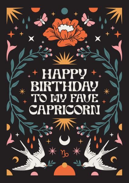 Happy Birthday To My Fave Capricorn Card Thortful