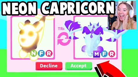 Trading First Neon Capricorn In Adopt Me Youtube