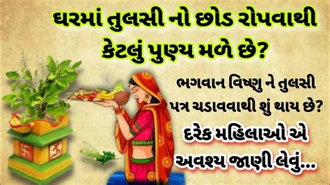 ઘરમ તલસન છડ રપવથ કટલ પણય મળ tulsi punja poranik katha