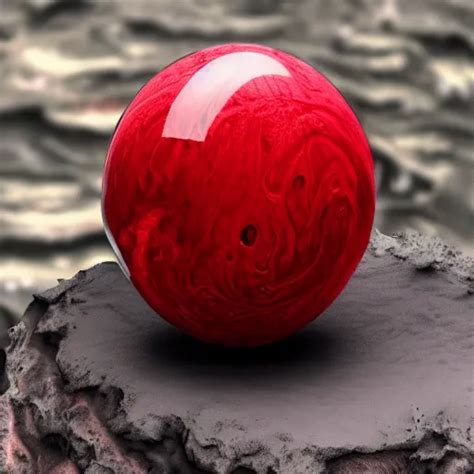 Realistic Highly Detailed Elegant Red Volcanic Sphere Stable