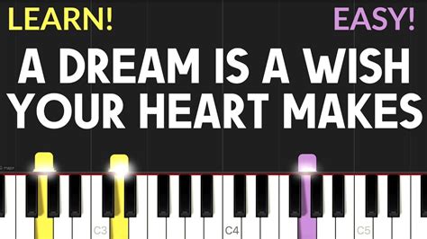 A Dream Is A Wish Your Heart Makes Cinderella Easy Piano Tutorial