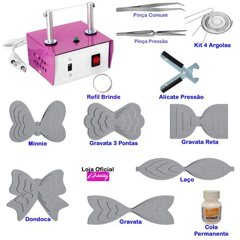 Máquina Cortar Fita Fuxico Moldes Laço Gravata Cola K14 Shopee Brasil