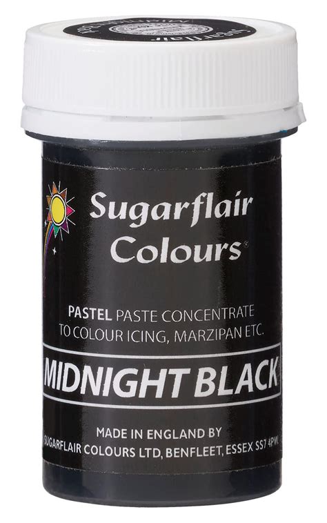 25g Sugarflair Midnight Black Pastel Food Colouring Paste For Sugar