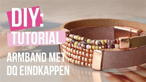 Sieraden Maken Armband Miyuki Met Dq Leer En Eindkappen Diy Youtube