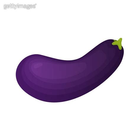 Eggplant Fresh Vegetable Vector Concept Healthy Diet Flat Style