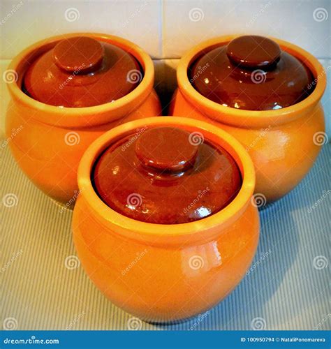 Clay pots stock photo. Image of ceramics, drink, earthenware - 100950794