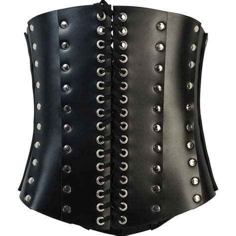 Clasped Leather Steampunk Corset Hard Leather Corset Etsy