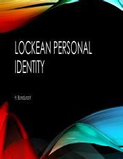 Intro To Phil Locke PI Presentation Pdf LOCKEAN PERSONAL IDENTITY H