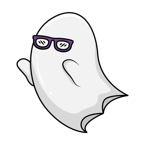 ghost with glasses halloween illustration 34963650 Vector Art at Vecteezy