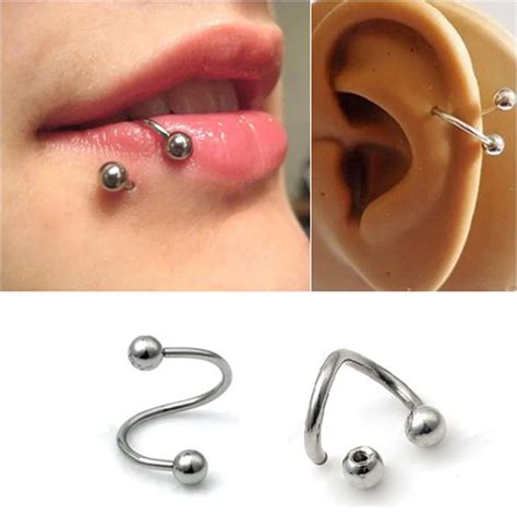 Spirale L Bio Piercing No Nariz Anel Piercing Helix Cartilagem Piercing