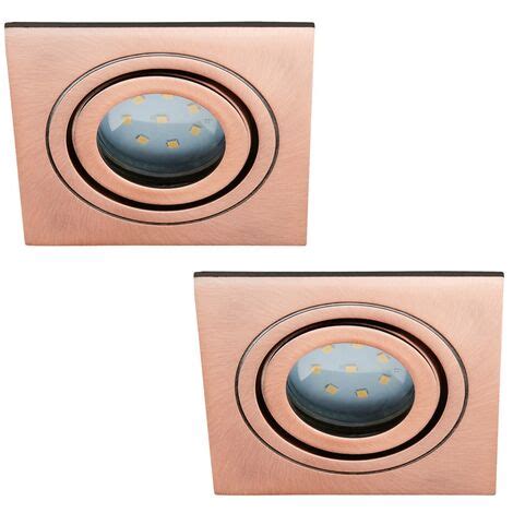 Litecraft Recessed Downlight Square Tiltable Spotlight Brushed Copper