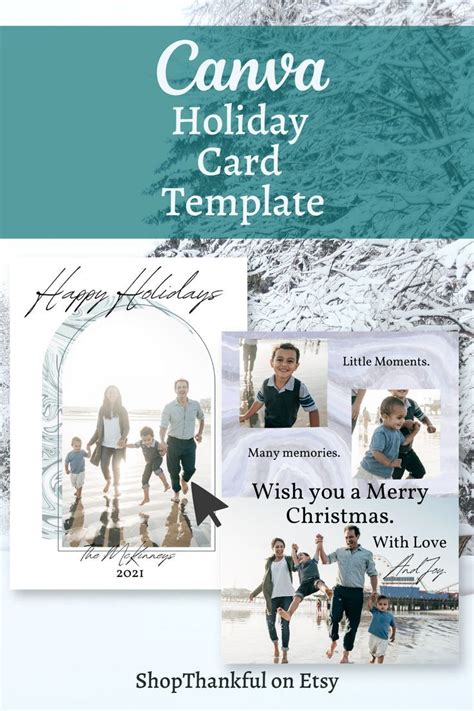 Holiday Card Template Photo Holiday Card Card Template for - Etsy ...