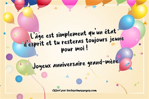 Texte joyeux anniversaire grand mère Textes et messages anniversaire