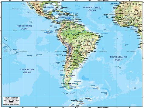 South America Physical Wall Map By Graphiogre Mapsales