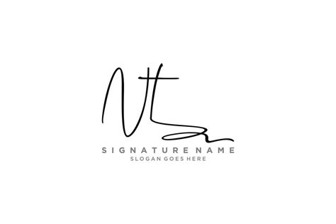 plantilla de logotipo de firma de letra nt inicial diseño elegante