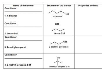 Answered Name Of The Isomer Contributor 1 Bartleby