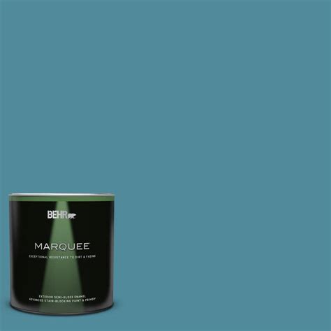 BEHR MARQUEE 1 Qt S460 5 Blue Square Semi Gloss Enamel Exterior Paint